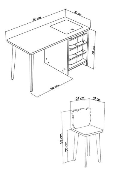 Hanah Home Juego de Mesa para Niños Soho - Blanco